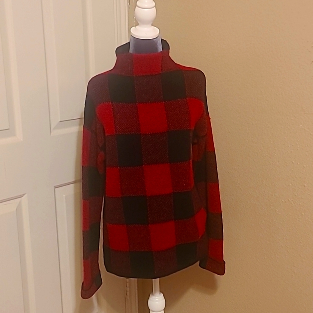 Red And Black Plaid Sweater